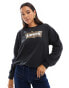 Levi's Everyday cheetah batwing logo sweatshirt in black Черный, XS - фото #1