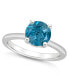 ფოტო #1 პროდუქტის Women's London Blue Topaz (2-2/5 ct.t.w.) and Diamond Accent Ring in Sterling Silver