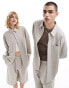 Фото #1 товара COLLUSION unisex co-ord tailored oversized shirt in sand pinstripe