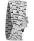 Women's Runway Chronograph Silver-Tone Stainless Steel Double Wrap Bracelet Watch 34mm