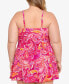 Фото #2 товара Swim Solutions Plus Size Printed Bow-Front Swimdress Paisley Patch Size 18W