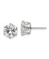 Stainless Steel Polished Round CZ Stud Earrings