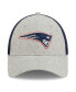 Фото #4 товара Men's Heather Gray/Navy New England Patriots Pop Trucker 9FORTY Adjustable Hat