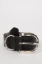 Фото #1 товара Ремень defacto Oval Buckle Faux Leather Classic Belt