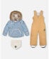 ფოტო #1 პროდუქტის Baby Boy Two Piece Baby Snowsuit Blue Printed Bear Face And Doe - Infant|Toddler