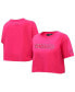Фото #1 товара Women's Pink Chicago Cubs Triple Pink Boxy Cropped T-shirt
