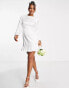 Фото #4 товара Blume Bridal satin spot mini dress with bow back in white