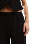 Фото #5 товара Vero Moda Petite plisse wide leg trouser co-ord in black