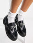 Фото #2 товара ASOS DESIGN Miso leather chunky chain loafers in black