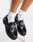 Фото #1 товара ASOS DESIGN Miso leather chunky chain loafers in black