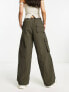 Фото #2 товара Sixth June parachute trousers with tonal embroidery in taupe