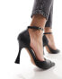 River Island court heel with embossed toe detail in black 40 - фото #4