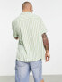 Фото #2 товара ASOS DESIGN revere stripe shirt in green