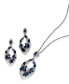 ფოტო #4 პროდუქტის EFFY® Sapphire (2-1/6 ct. t.w.) & Diamond (1/3 ct. t.w.) Open Cluster 18" Pendant Necklace in 14k White Gold