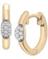 ფოტო #1 პროდუქტის Diamond Mini Cluster Small Hoop Earrings (1/10 ct. t.w.) in Gold Vermeil, Created for Macy's