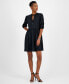 ფოტო #1 პროდუქტის Women's Dorena Solid-Color Elbow-Sleeve A-Line Dress