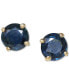 ფოტო #2 პროდუქტის Sapphire Round Solitaire Stud Earrings (5/8 ct. t.w.) in 14k Gold