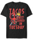Marvel Men's Deadpool Tacos Best On Tuesday Short Sleeve T-Shirt