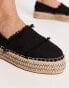 South Beach – Ausgefranste Espadrilles in Schwarz