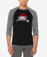 ფოტო #1 პროდუქტის Men's Christmas Peeking Cat Raglan Baseball Word Art T-shirt