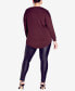 ფოტო #5 პროდუქტის Plus Size Tully Curved Hem Long Sleeve Sweater