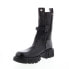 A.S.98 Hallsey A54202-101 Womens Black Leather Hook & Loop Mid Calf Boots 6