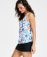 Фото #3 товара Women's Printed Racerback Underwire Tankini Swim Top, Created for Macy's