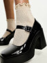 ASOS DESIGN Pound platform mary jane heeled shoes in black