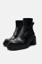 High-heel track sole ankle boots