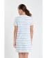 Women's Fringed Striped Polo Mini Dress
