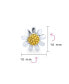 ფოტო #4 პროდუქტის Summer Spring Time Two Tone Multi Charm Sunflower Daisy Flower Stud Earring For Women Yellow 14K Gold Plated .925 Sterling Silver