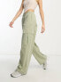 Фото #3 товара Pieces Petite exclusive toggle drawstring cargo trousers in sage