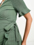 Фото #2 товара Vero Moda Maternity frill wrap front mini dress in khaki