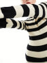 Фото #5 товара Pretty Lavish striped slash neck midaxi dress in black and beige