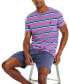 Men's Classic-Fit Stripe Logo Embroidered T-Shirt