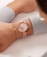 Women's Ammy Hearts Pink Leather Strap Watch 34mm and Bracelet Gift Set, 2 Pieces