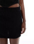 Фото #5 товара ASOS DESIGN knitted crochet mini skirt co-ord in black