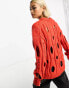 ASOS DESIGN open deconstructed jumper in red