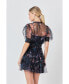 Women's Ruffled Mesh Mini Dress