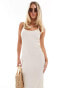 Фото #2 товара Vila Petite textured cami midi dress in cream