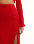 Фото #6 товара In The Style plisse midi skirt co-ord in red