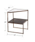 Фото #9 товара Hayle Mirrored Side Table with Faux Stone Glass