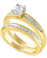 ფოტო #1 პროდუქტის Diamond Bridal Set (1/10 ct. t.w.) in 14k Gold Over Sterling Silver