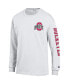 Фото #3 товара Men's White Ohio State Buckeyes Team Stack 3-Hit Long Sleeve T-shirt