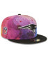 Фото #1 товара Men's Pink, Black New England Patriots 2022 NFL Crucial Catch 59FIFTY Fitted Hat