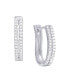 Серьги Macy's Cubic Zirconia 2-Row Hoop Серебристый - фото #1