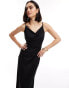 Фото #1 товара Threadbare Diana jersey maxi cowl neck dress in black