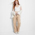 Women's Mid-Rise Wide Leg Cargo Beach Pants - Wild Fable Light Taupe M