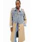 Фото #1 товара Women's Hybrid denim trench coat