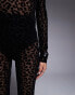 Фото #3 товара ASOS DESIGN Halloween co-ord animal flocked leggings in black